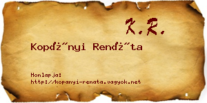 Kopányi Renáta névjegykártya