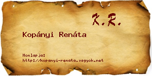 Kopányi Renáta névjegykártya